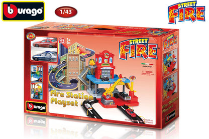 Bburago Street Fire - Fire Station Playset Toy - buy-online
